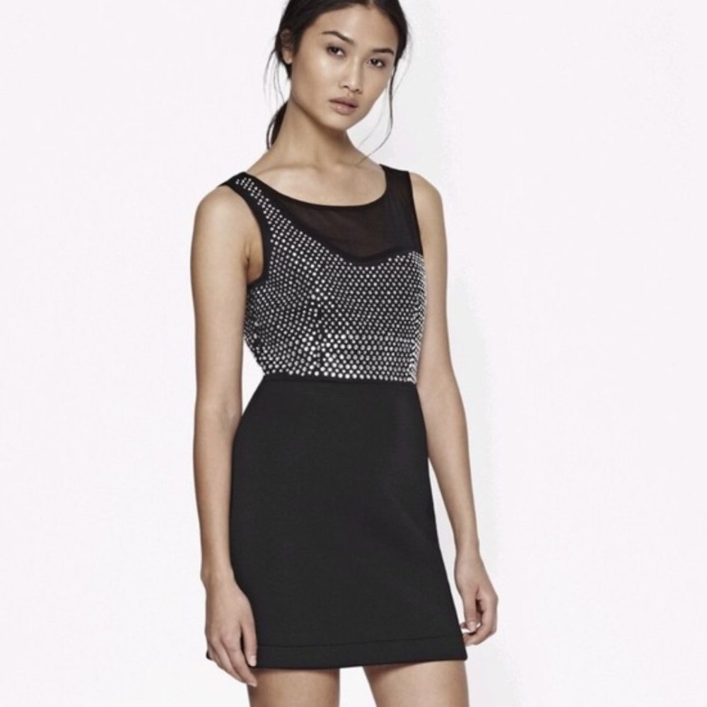 FRENCH CONNECTION Diamond Rock Party Dress in Black Size 4